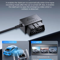 AZDOME OBD Hardwire Kit for Dash Cams – Type-C / Mini-USB / Micro-USB (24H Parking Monitor)