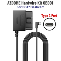 OBD Hardwire Kit for Dash Cams – Type-C / Mini-USB / Micro-USB (24H Parking Monitor, 11.48ft / 3.5m Cable)