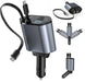Kitrio™ 4-in-1 Retractable Car Charger – 120W Fast Charging Hub with Dual USB Ports