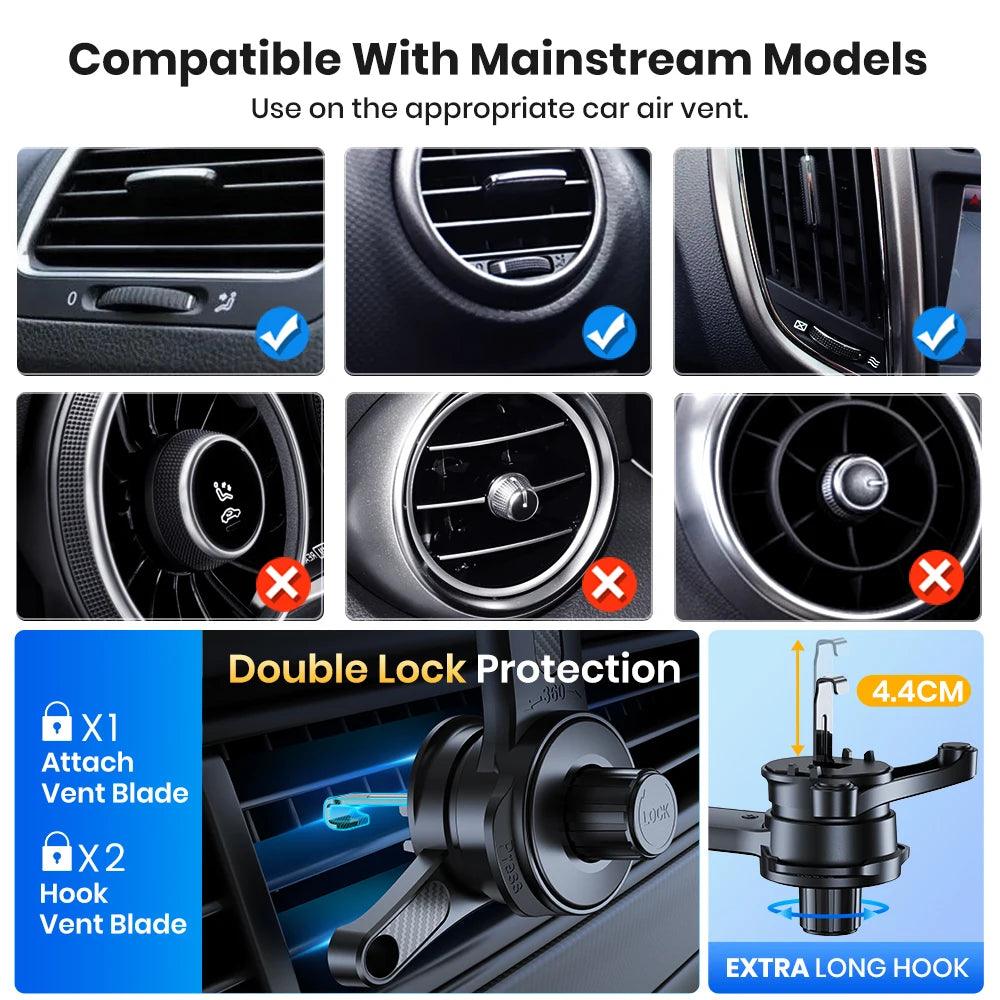 Kitrio™ MagSafe Magnetic Car Phone Holder – Air Vent Mount