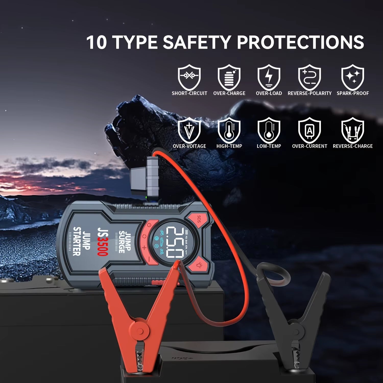 Kitrio SurgePro 5-in-1 Jump Starter + Air Compressor (3000A | 150 PSI)