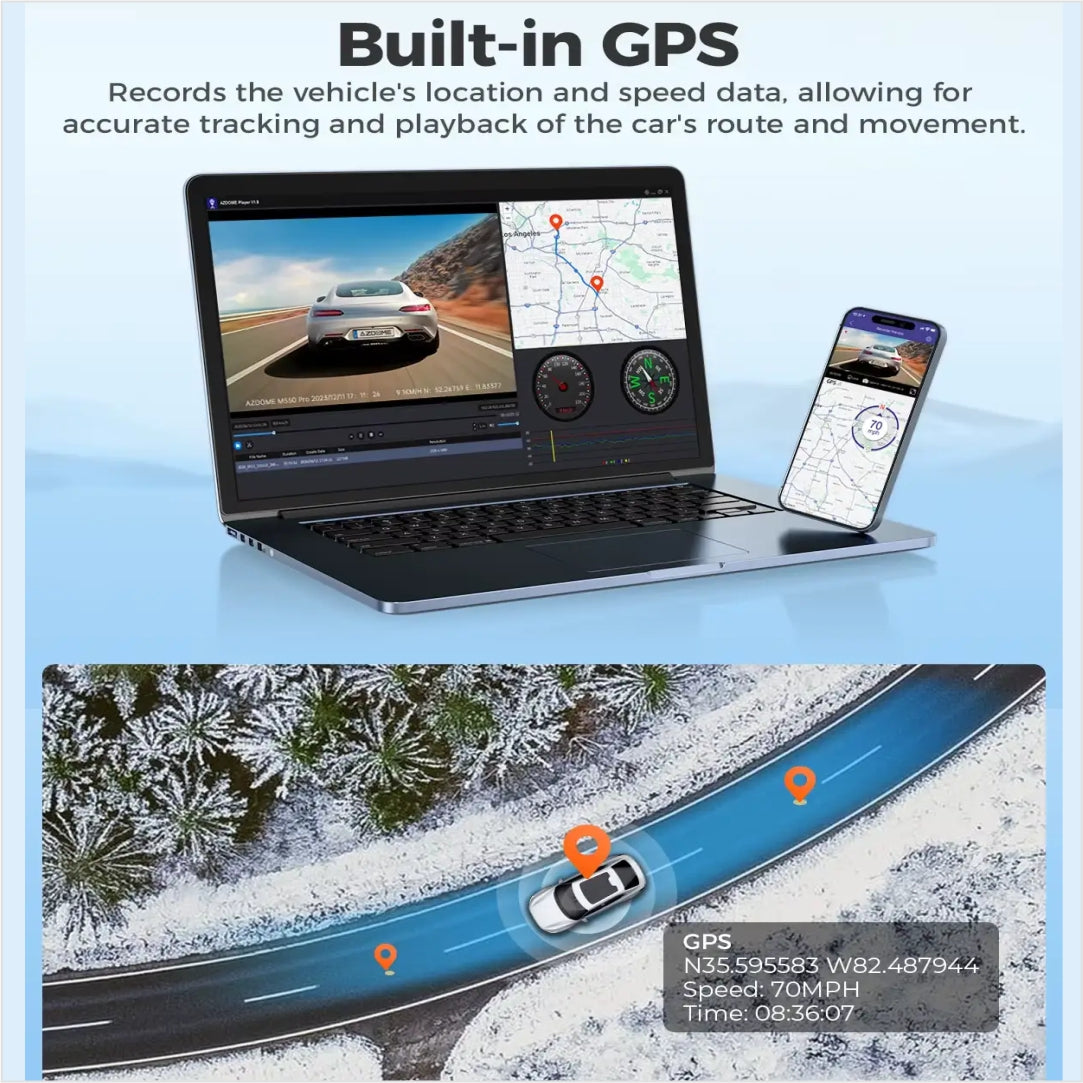 Dash Cam M300S 4K+1080P Dual Dash Car Camera