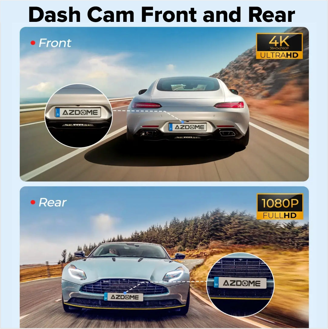 Dash Cam M300S 4K+1080P Dual Dash Car Camera