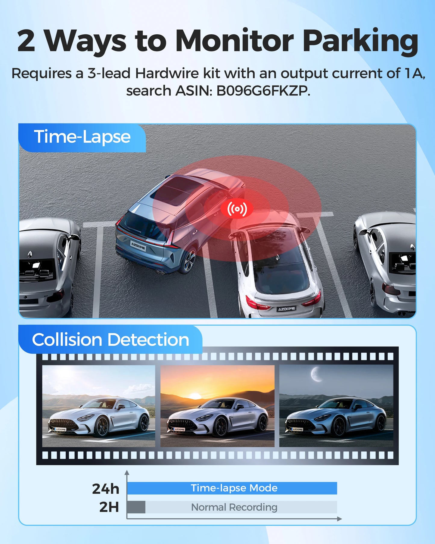 Dash Cam M200 1080P Built-In Wifi APP Control Hidden Car Front Camera 150FOV F2.0 Car DVR Recorder 24H Parking Monitor