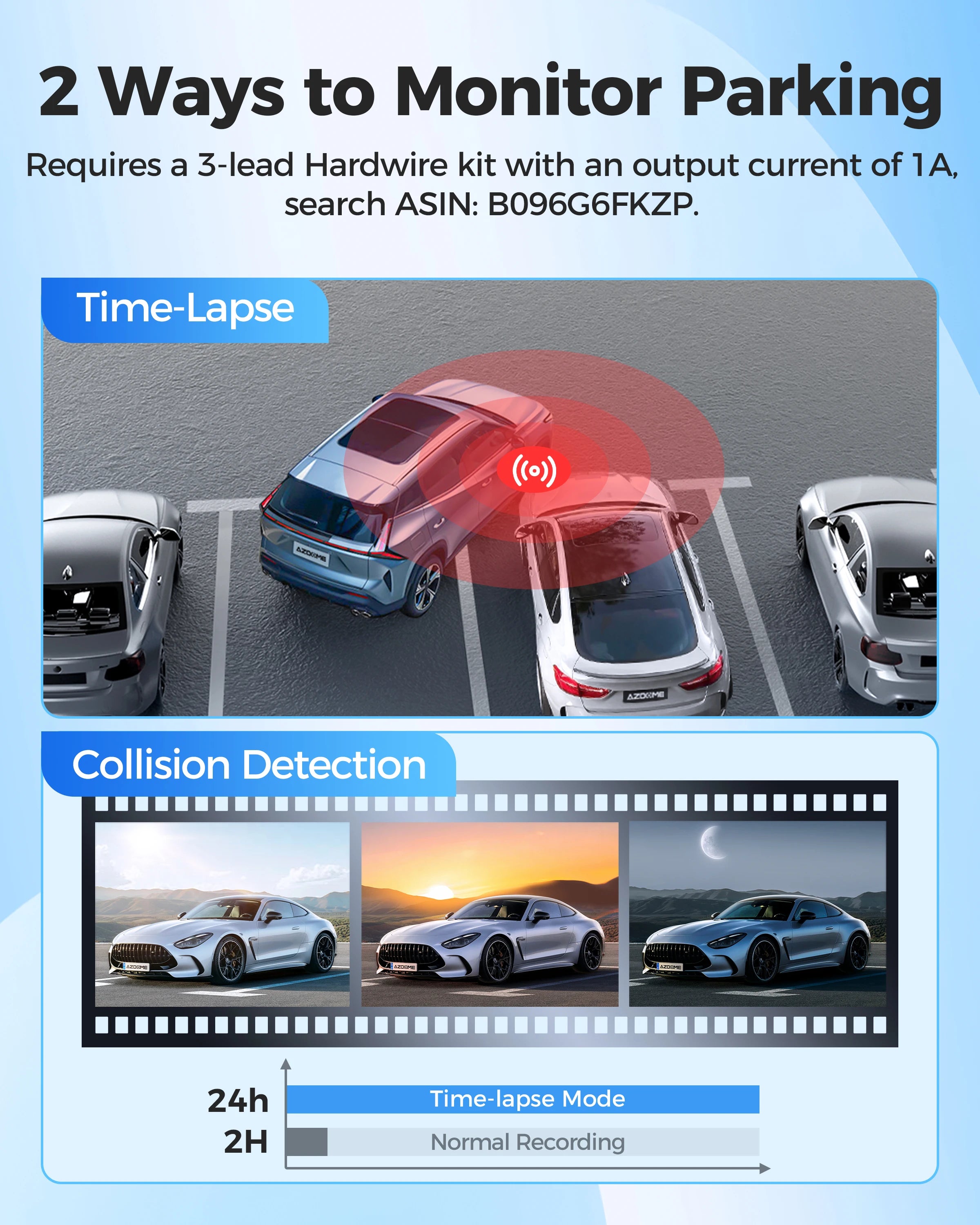 Dash Cam M200 1080P Built-In Wifi APP Control Hidden Car Front Camera 150FOV F2.0 Car DVR Recorder 24H Parking Monitor