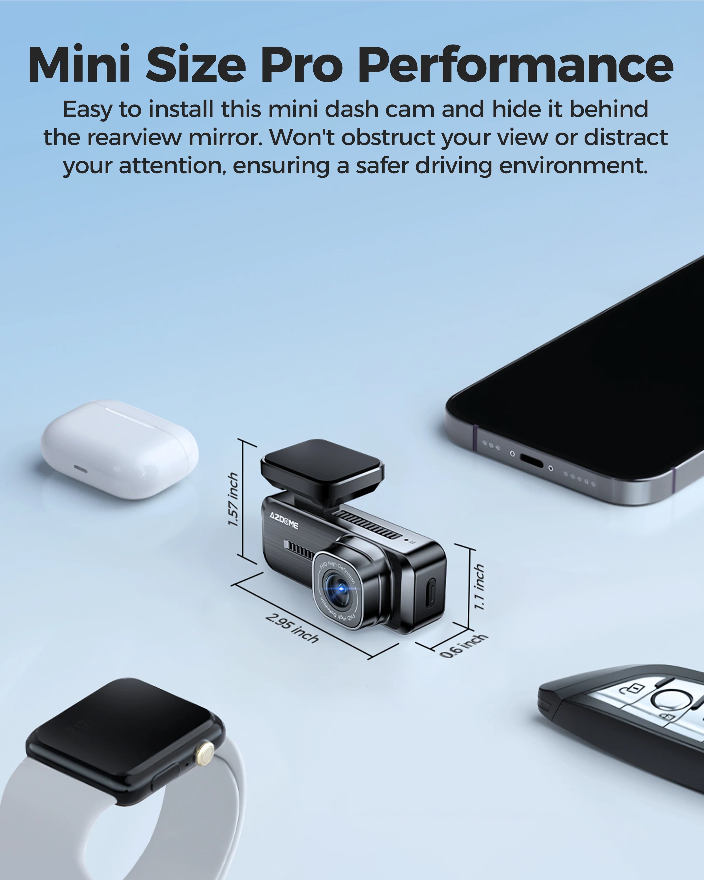 Dash Cam M200 1080P Built-In Wifi APP Control Hidden Car Front Camera 150FOV F2.0 Car DVR Recorder 24H Parking Monitor