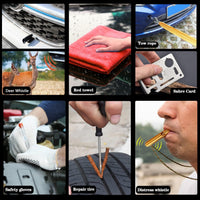 Car Emergency Roadside Kit - Roadside Assistance Emergency Kit, Car Emergency Kit with Jumper Cables, Safety Kits for Cars,Folding Shovel, Tow Rope,Car Tool Kit